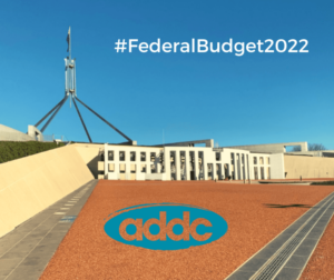 The exterior of Parliament House Australia with #FederalBudget2022